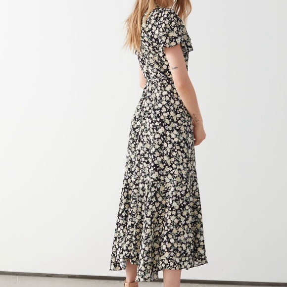 & Other Stories Floral Wrap Dress XS - Picture 3 of 5
